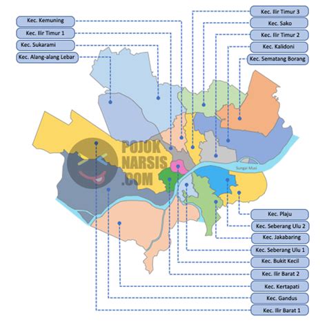 Peta Kota Palembang HD, Vector, Infografis, Powerpoint - Pojok Narsis