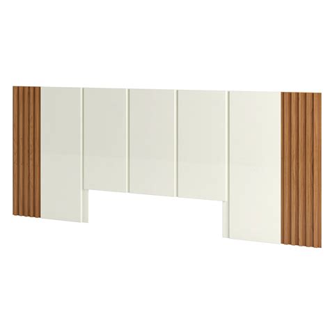 Cabeceira Ripada Queen - Comprar Cabeceira Ripada para Cama Queen 270x120cm MDF Freijó Off White