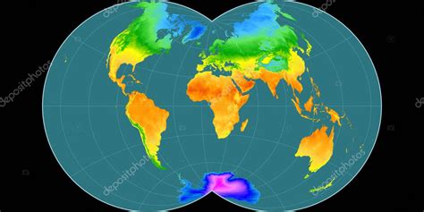 Mapa Del Mundo En El Maurer Proyecci N Globular Completa Centrada En 11