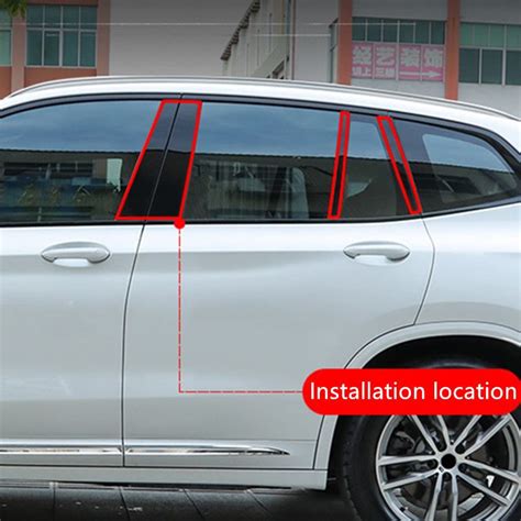 Stainless Steel Car Window B Column Sequins Decoration Cover Trim For