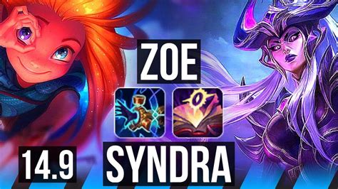 Zoe Vs Syndra Mid 7 Solo Kills 65 Winrate 13412 Rank 13 Zoe