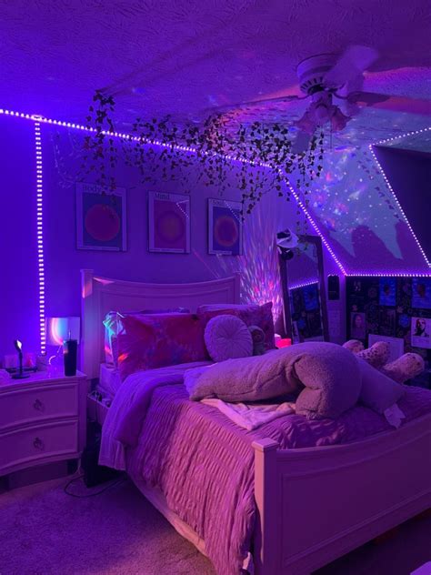 Luxury Bedroom with Neon Lights