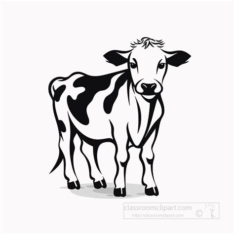 Animal Outline Clipart-cow black outline clip art