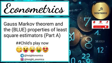 Gauss Markov Theorem And The Blue Properties Of Least Square Estimators Part A Youtube