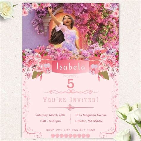 Encanto Birthday Invitation Isabella On Balcony Encanto Invite Etsy