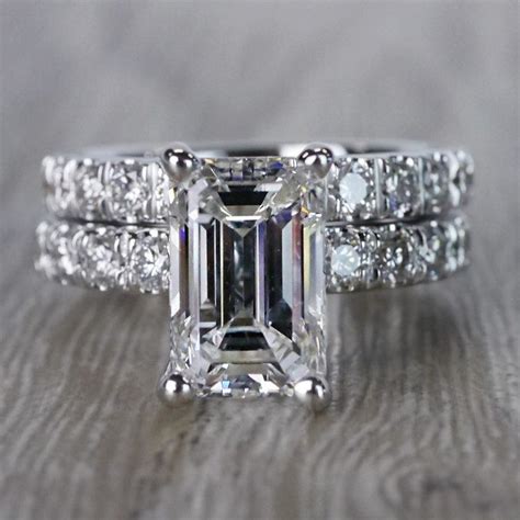 Emerald Cut Engagement Ring With Wedding Band