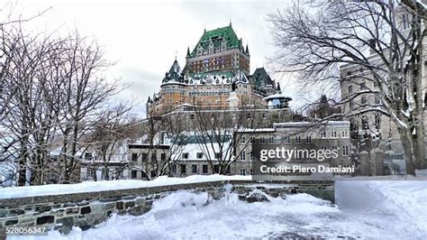 Fairmont Le Chateau Frontenac Winter Photos and Premium High Res ...