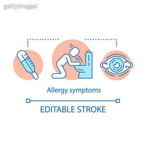 Allergy Symptoms Concept Icon Organism Reactions To Allergens Idea