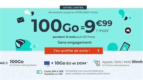 Forfait Mobile 100 Go à Moins De 10 Euros Chez Cdiscount