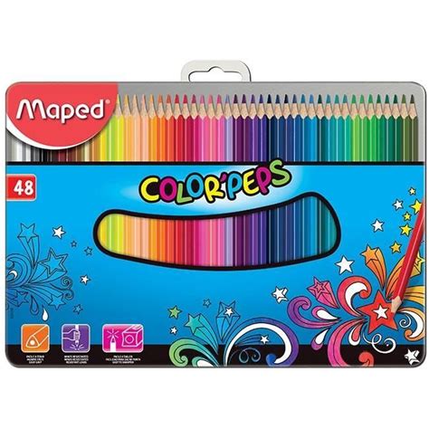 Crayons De Couleur Maped Color Peps Metal Box Achat Vente Crayon