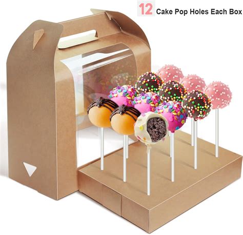 Buy Portable Cake Pop Holder Boxes Cake Pop Display Stand with Cover ...