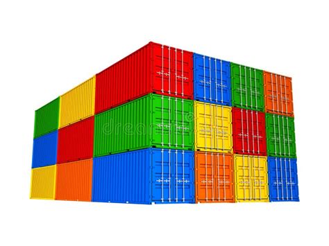 Colorful Cargo Containers Stock Illustration Illustration Of Industry 63030890