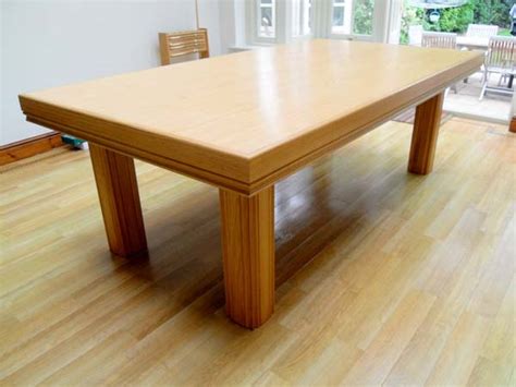 Ft Snooker Dining Table Made Of Oak With Sage Cloth Cover