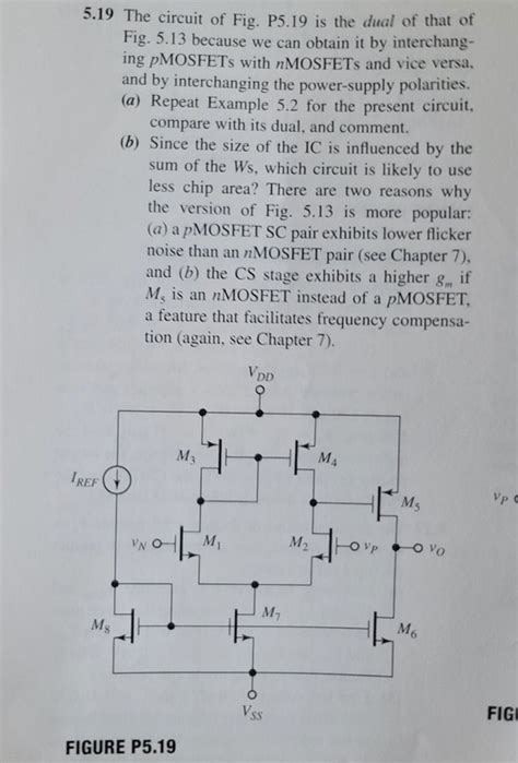 5 19 The Circuit Of Fig P5 19 Is The Dual Of That Of Chegg