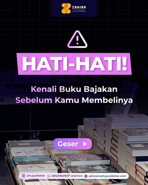 Zahira Media Publisher Mengenal Tanda Tanda Buku Bajakan Sebelum Membeli