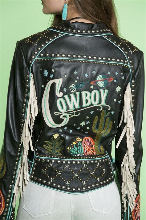 C2588 Double D Ranch Space Cowboy Black Multi Biker Jacket Ebay Western Womens Fashion