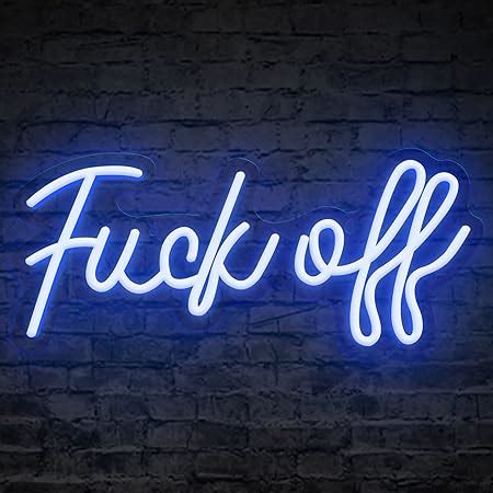 ATOLS Fuck Off Neon Signs For Wall Decor Reusable Blue Fuck Off Light