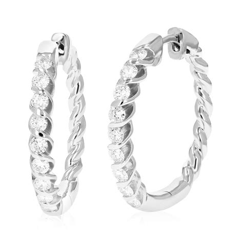 Vir Jewels 3 4 CTTW Lab Grown Diamond Hoop Earrings Round In 925