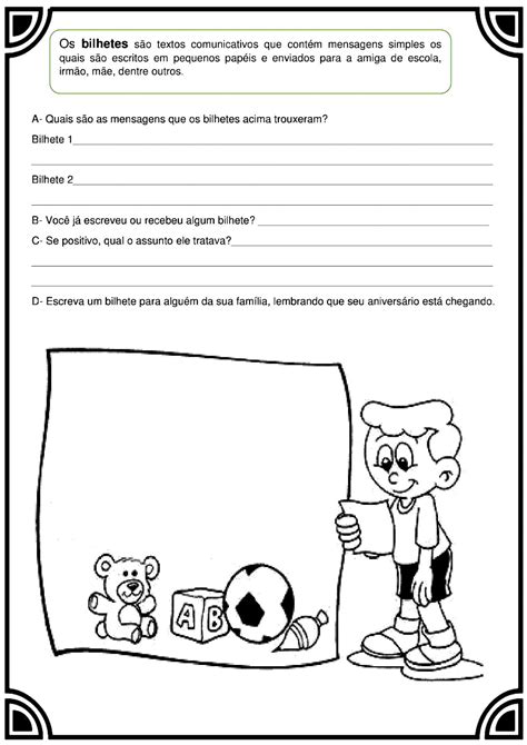 Atividade Bilhete 2 Ano