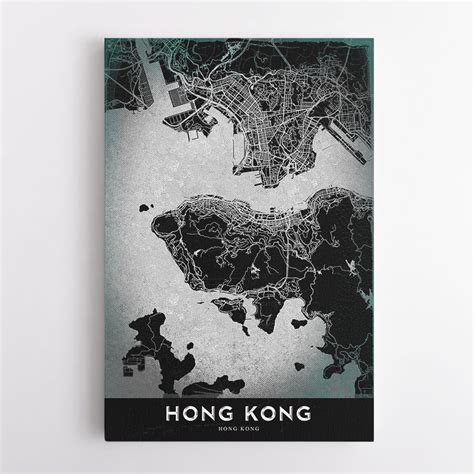 Hong Kong Map Wall Art