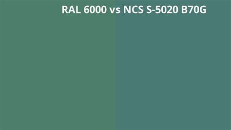 Ral 6000 Vs Ncs S 5020 B70g Ral Colour Chart Uk