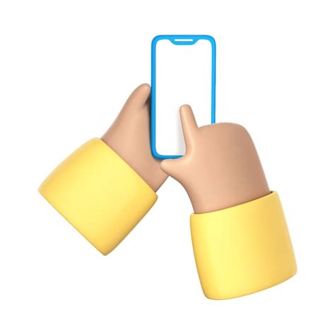 Premium Vector 3d Cartoon Human Hands With Smartphone With Blank