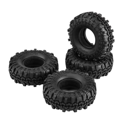 4Pcs/Set Rubber Tires 110mm Wheel Tyres For 1:10 RC Rock Crawlers HSP ...