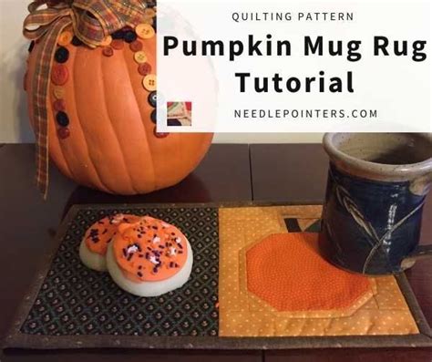 Pumpkin Mug Rug Tutorial Mug Rug Tutorial Mug Rug Patterns Mug Rug