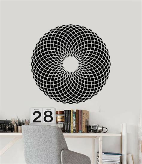 Vinyl Wall Decal Visual Effect Geometric Optical Illusion Stickers G2438 Ebay