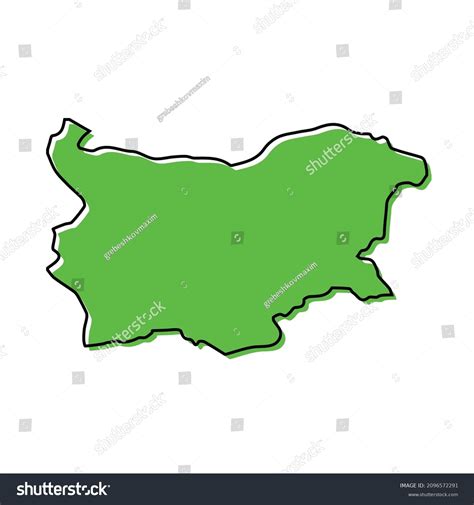 Simple Outline Map Of Bulgaria Stylized Minimal Royalty Free Stock