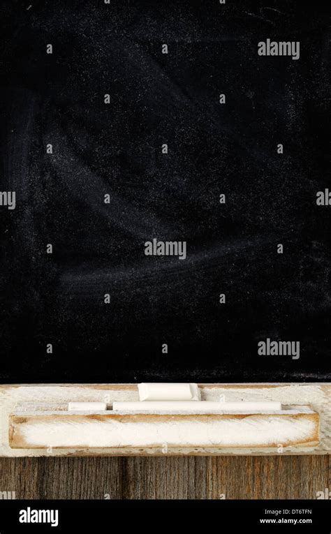 Blank Slate Blackboard And Chalk Vertical Photo Stock Photo Alamy