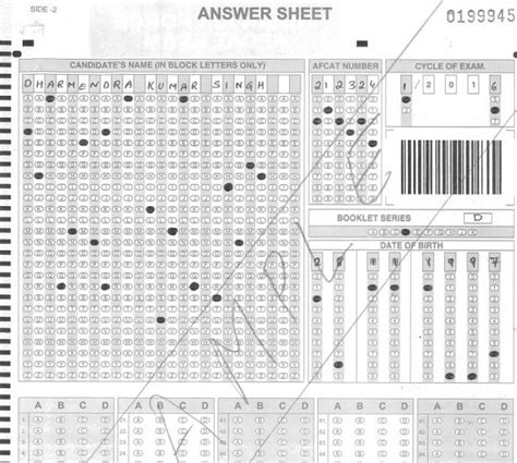 How To Fill Up Afcat Omr Answer Sheet