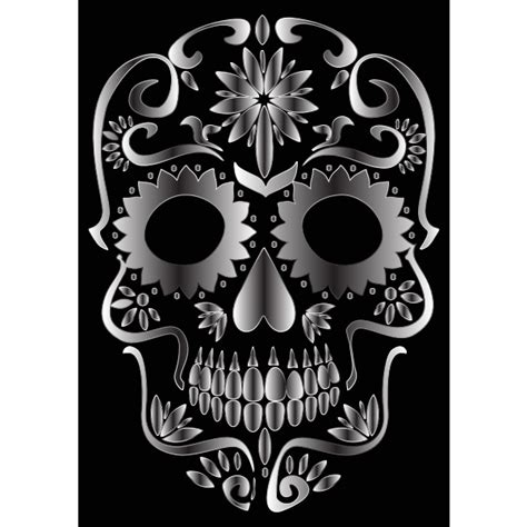 Sugar Skull Silhouette Svg