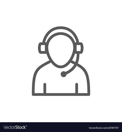 Support Worker Line Icon Royalty Free Vector Image