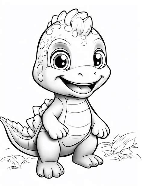 Un Dinosaurio De Dibujos Animados Con Grandes Ojos Y Una Gran Sonrisa