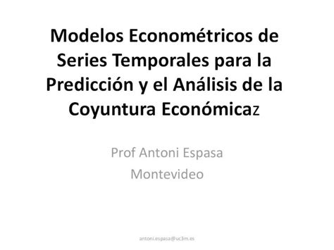 Pdf Modelos Econom Tricos De Series Temporales Para La Sesi N