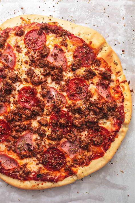 Meat Lovers Pizza Recipe All Recipes Meat Lover S Pizza Emily Bites