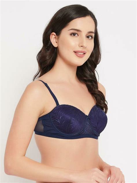 Clovia Black Solid Lace Single Balconette Bras JioMart