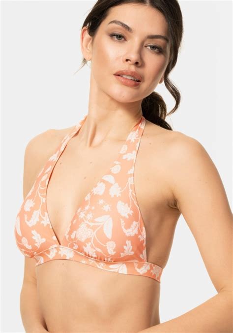 Sujetador De Bikini Halter Estampado De Mujer Tex Las Mejores Ofertas