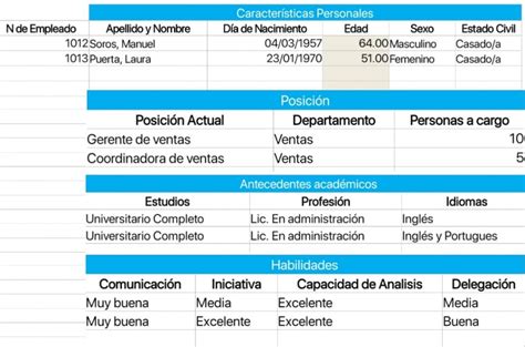 Plantilla Excel Listado Y Datos De Empleados Descarga Gratis