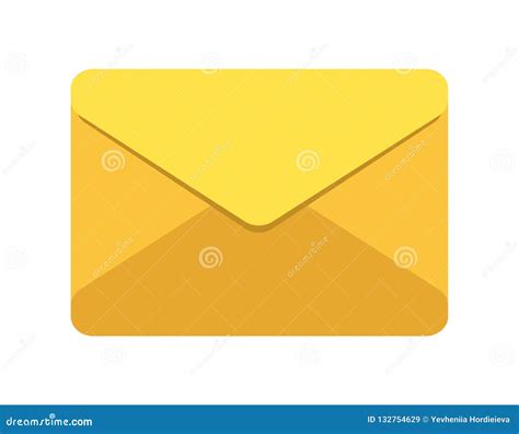 Vector Icon Yellow Envelope The Postal Envelope Is In A Flat Style