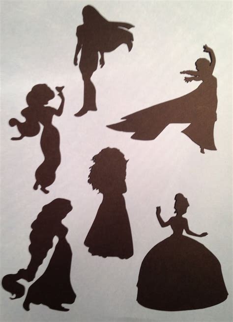 Disney princess stencils craft silhouette Girls bedroom | Etsy