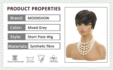 Amazon Moonshow Short Grey Wigs For Black Women Grey Pixie Cut