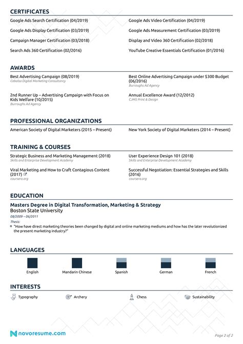 Marketing Executive Resume Sample And Guide For 2023