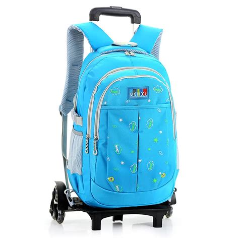 Brand Kids Travel Trolley Backpack On wheels Girl's Trolley School bags ...