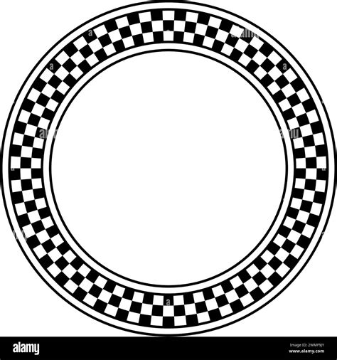 Checkered Circle Frame Circle Frame With Checkerboard Geometric