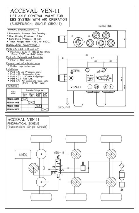 VEN - 11 Lift Axle Control Valve - Lift Axle System