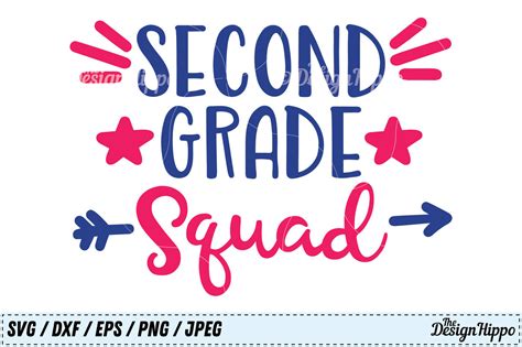 Second Grade Squad Svg 2nd Grade Back To School Png Cricut Cut Files