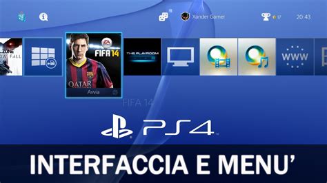 Playstation 4 Dashboard Interfaccia e Menù PS4 XMB ITA YouTube