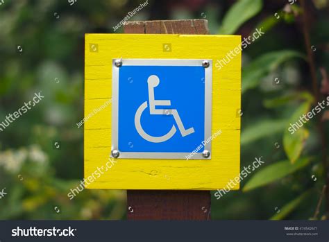 Wheelchair Handicap Sign Disabled Blue Symbol Stock Photo 474542671 ...